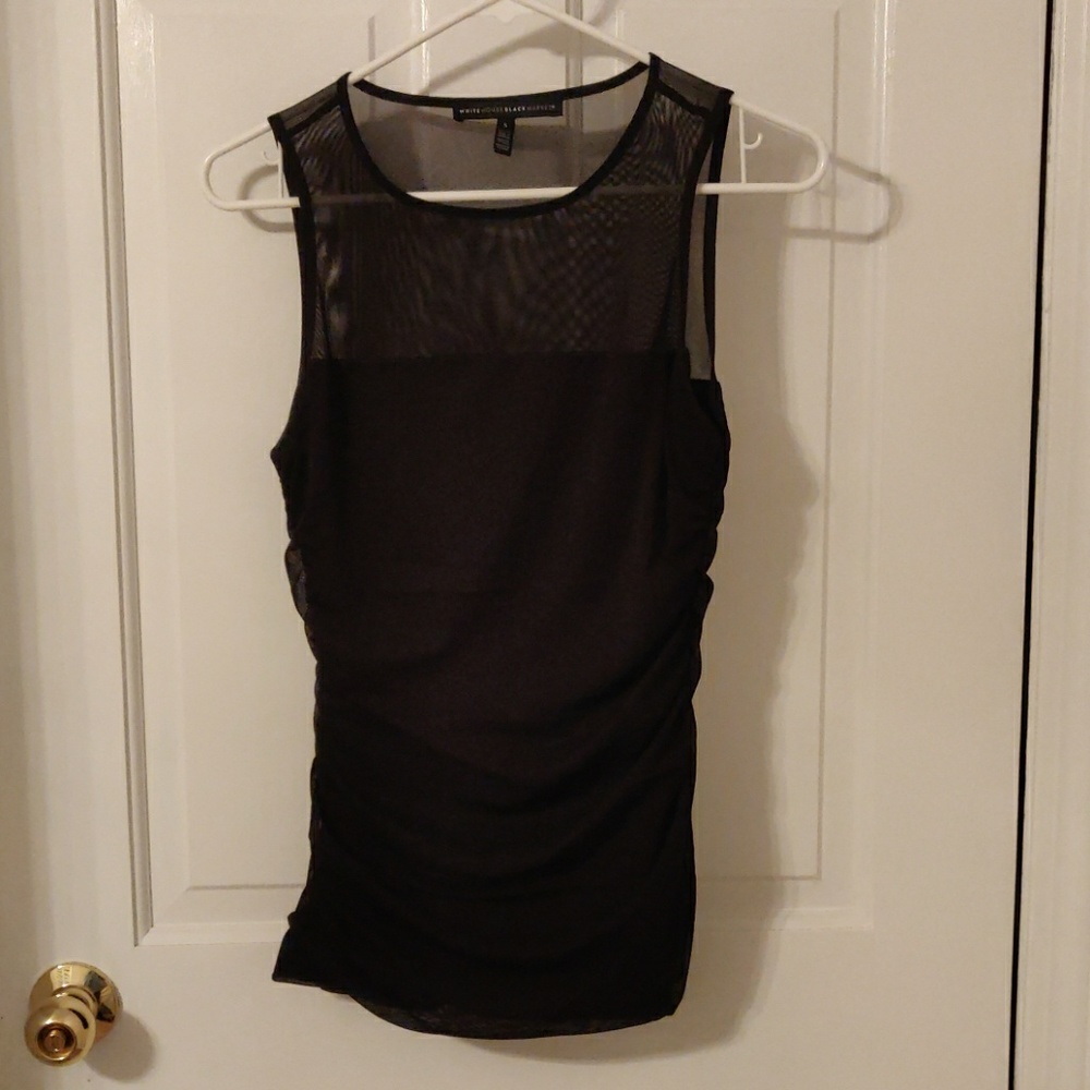 Black mesh top